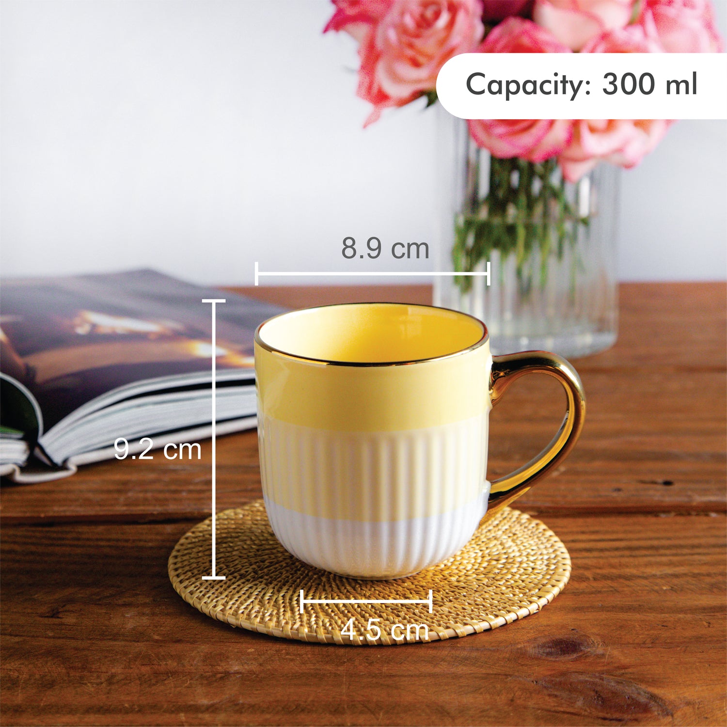 Radiance Coffee Mug – Amber Dawn (Set of 2) – 300 ml