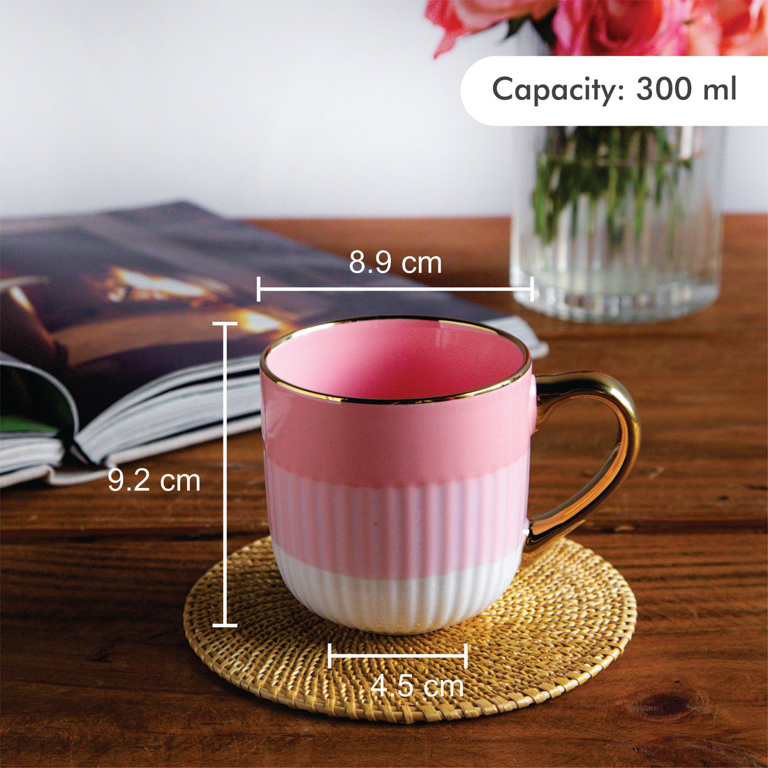 Radiance Coffee Mug Rose Glow (Set of 2) – 300 ml