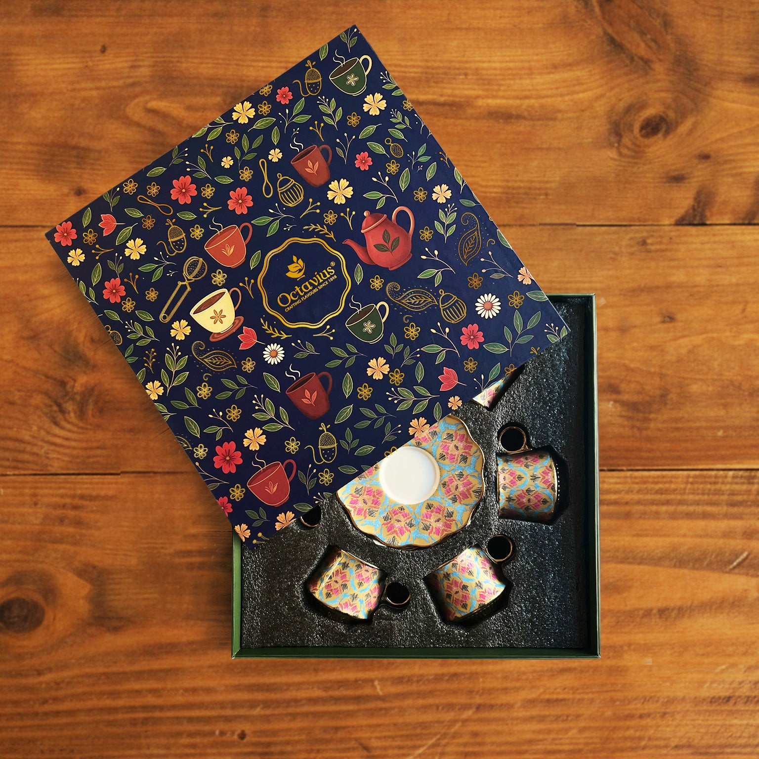 Regal Ikat Tea Set (6 Cups &amp; Saucers) – 200 ML Each