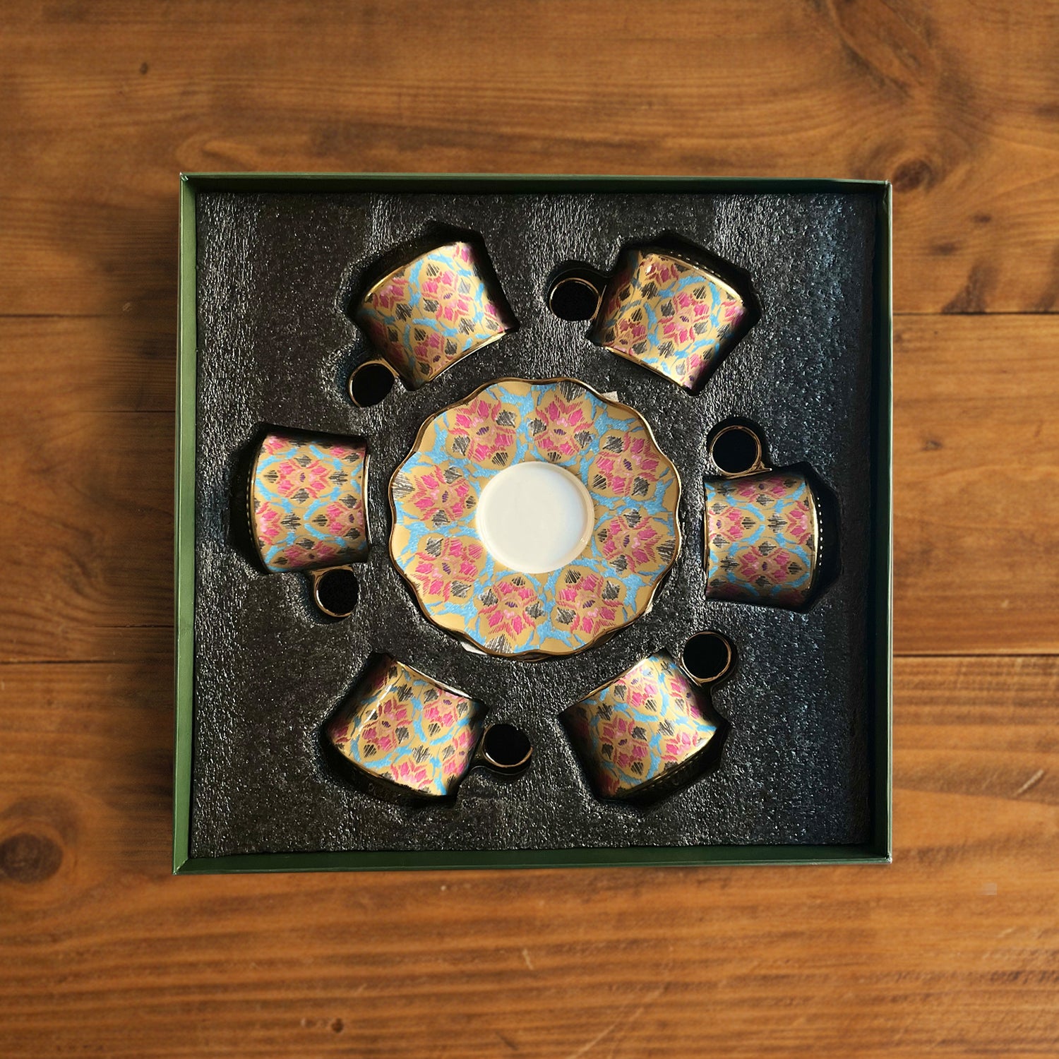 Regal Ikat Tea Set (6 Cups &amp; Saucers) – 200 ML Each