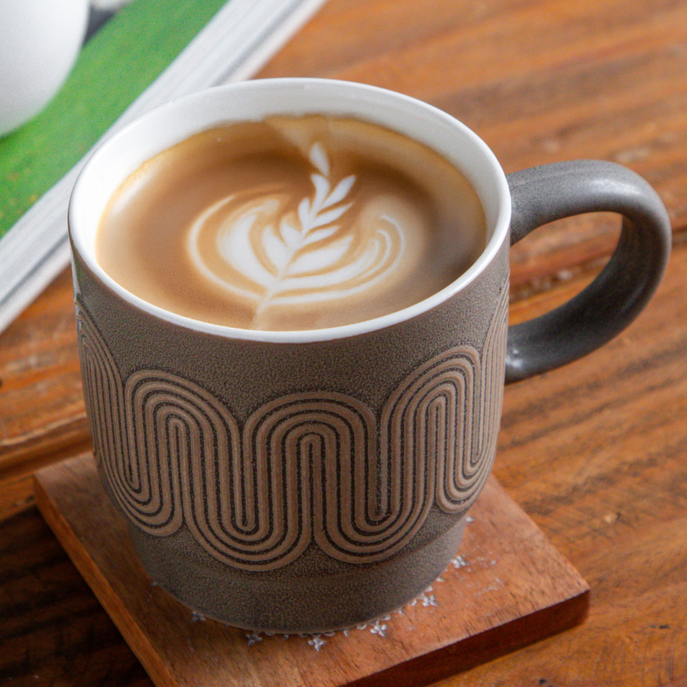 Waveform Collection – Mocha Flow Brown Coffee Mug (Set of 2) – 380 ml
