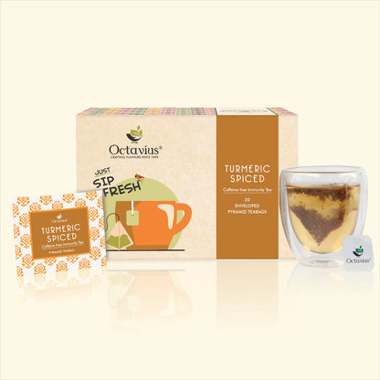 Spiced Turmeric Herbal - 20 Enveloped Pyramid Tea Bags