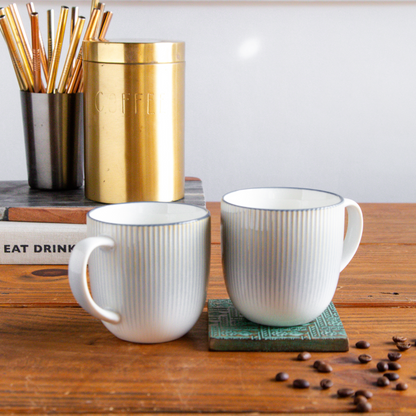 Aura Lines Blue Mist Coffee Mug (Set of 2) – 350 ml