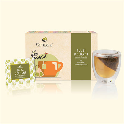 Tulsi Delight - 20  Enveloped Pyramid Tea Bags