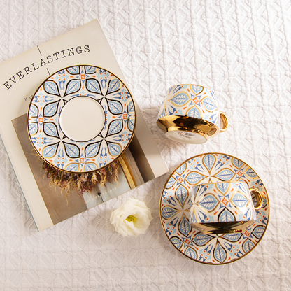 Imperial Mosaic Tea Set (6 Cups &amp; Saucers) – 200 ML Each