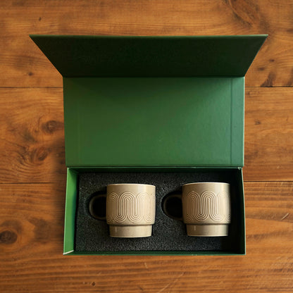 Waveform Collection – Mocha Flow Brown Coffee Mug (Set of 2) – 380 ml