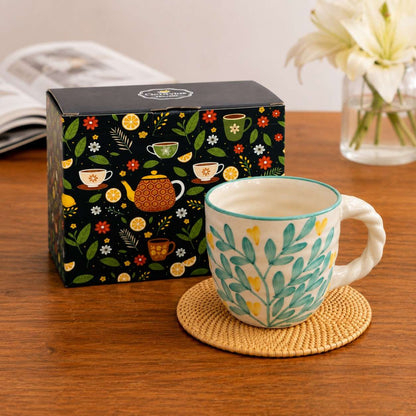 Gulmohar Grove Hand-Painted Ceramic Mug – 450 ml