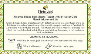 
                  
                    Load image into Gallery viewer, Pyramid Shaped Borosilicate Glass Kettle With Gold Plated Infuser And Lid - 720 ML
                  
                