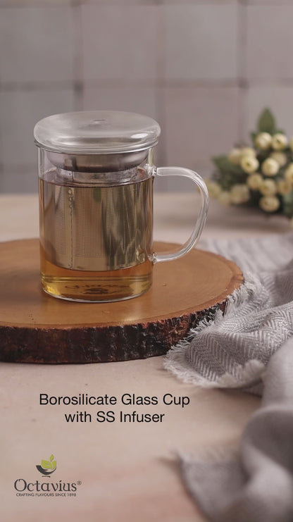 Borosilicate Glass Cup with Steel Infuser 350 ML