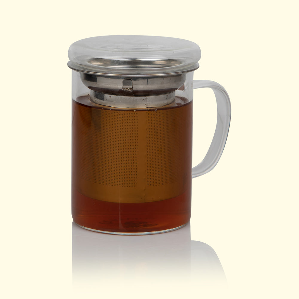 
                  
                    Load image into Gallery viewer, Borosilicate Glass Cup with Steel Infuser 350 ML
                  
                