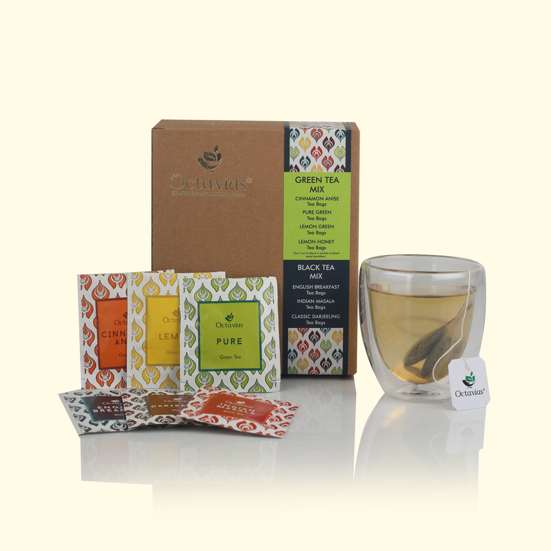 6 Assorted Black &amp; Green Teas - 100 Teabags Economy Pack
