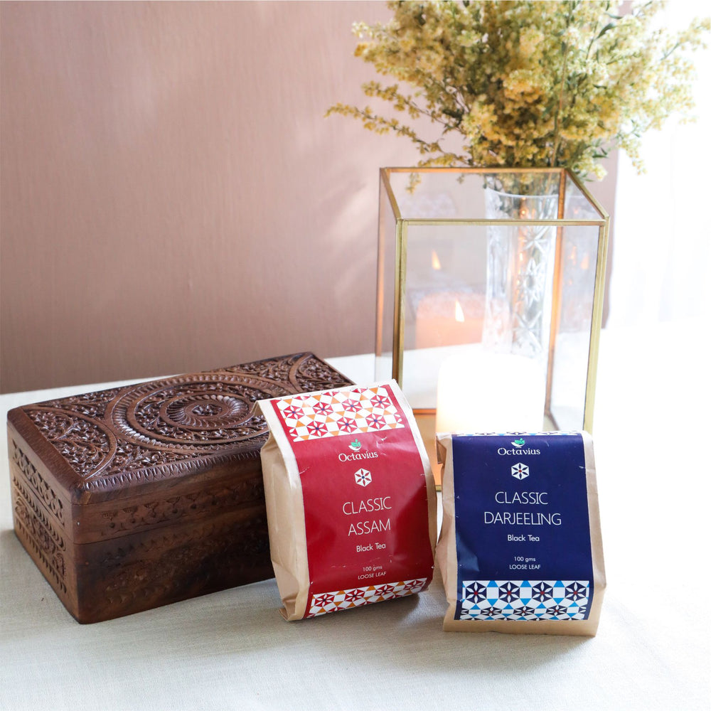 
                  
                    Load image into Gallery viewer, Indian Tea Collection - Premium Black Whole Leaf Teas In Handcrafted Sheesham Wood Box
                  
                