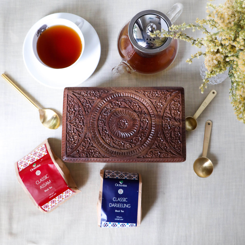 
                  
                    Load image into Gallery viewer, Indian Tea Collection - Premium Black Whole Leaf Teas In Handcrafted Sheesham Wood Box
                  
                