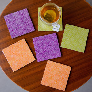 
                  
                    Load image into Gallery viewer, Printed Wooden Coasters Set of six
                  
                