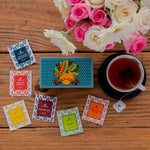Assortment of Fine Teas- 30 Teabags in Desi print Wooden box