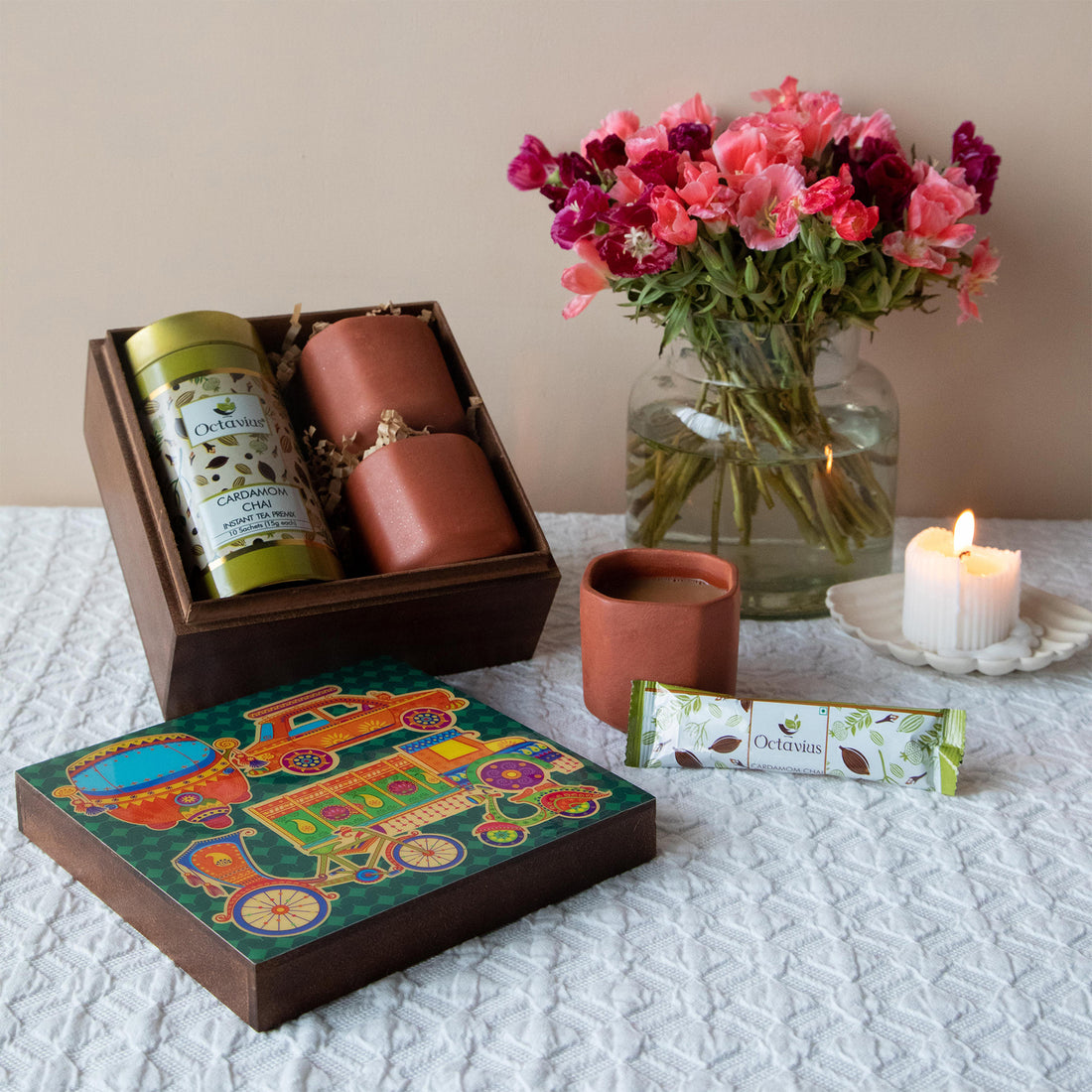 Desi Chai Hamper (Cardamom Instant Tea &amp; Kullad set)