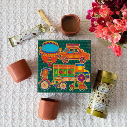 Desi Chai Hamper (Cardamom Instant Tea &amp; Kullad set)