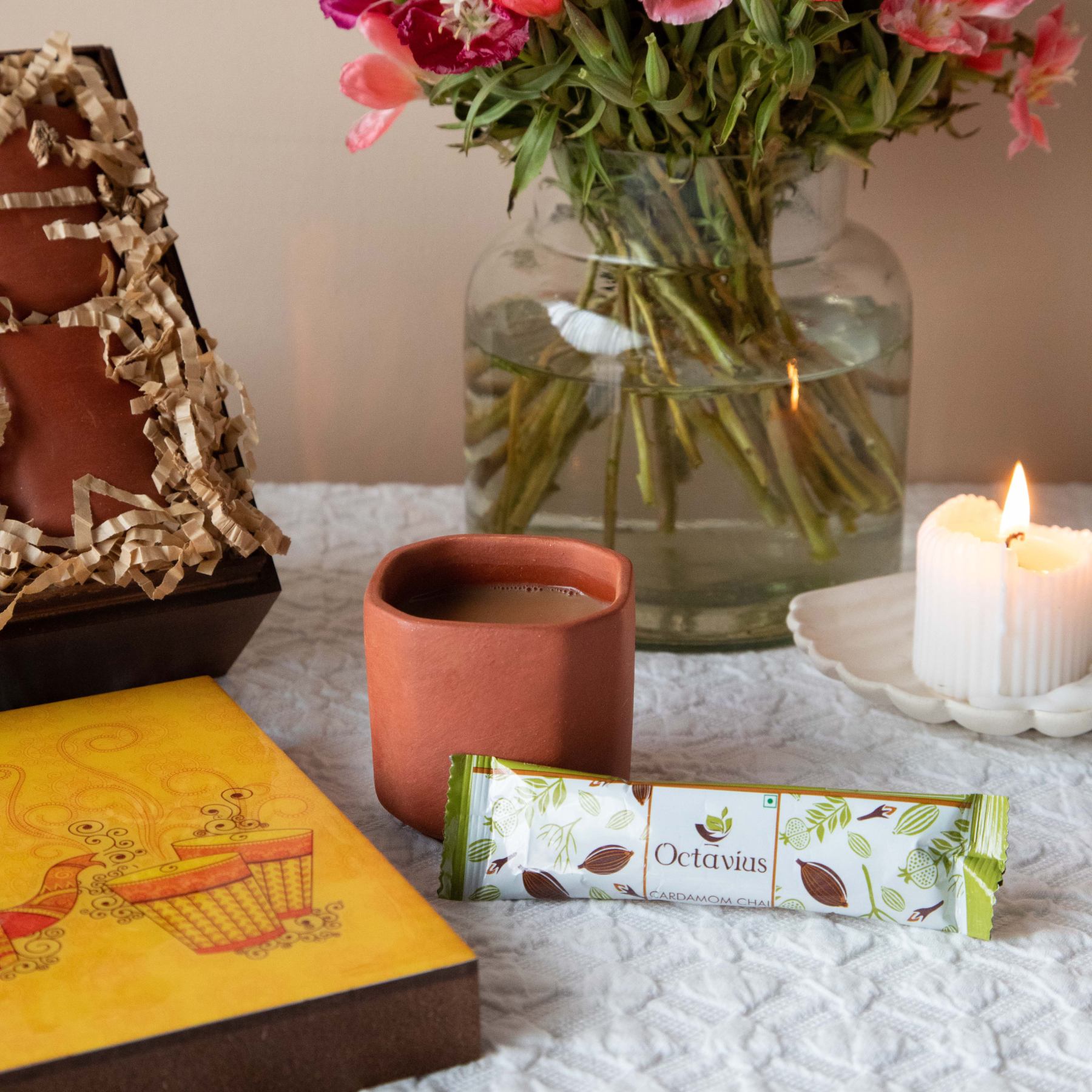 Desi Chai Hamper (Cardamom Instant Tea &amp; Kullad set)