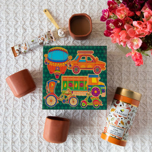 
                  
                    Load image into Gallery viewer, Desi Chai Hamper (Indian Masala Instant Tea &amp;amp; Kullad set)
                  
                