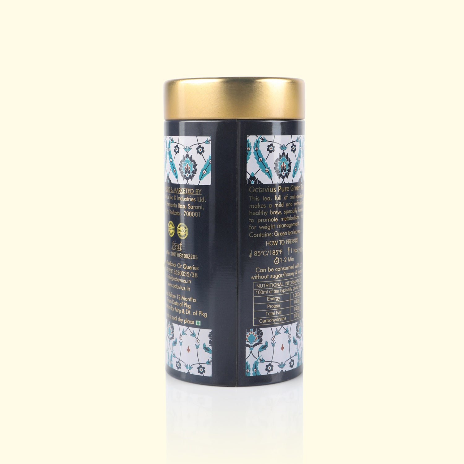 Pure Green Tea Whole Leaf - 100 Gms Tin Can