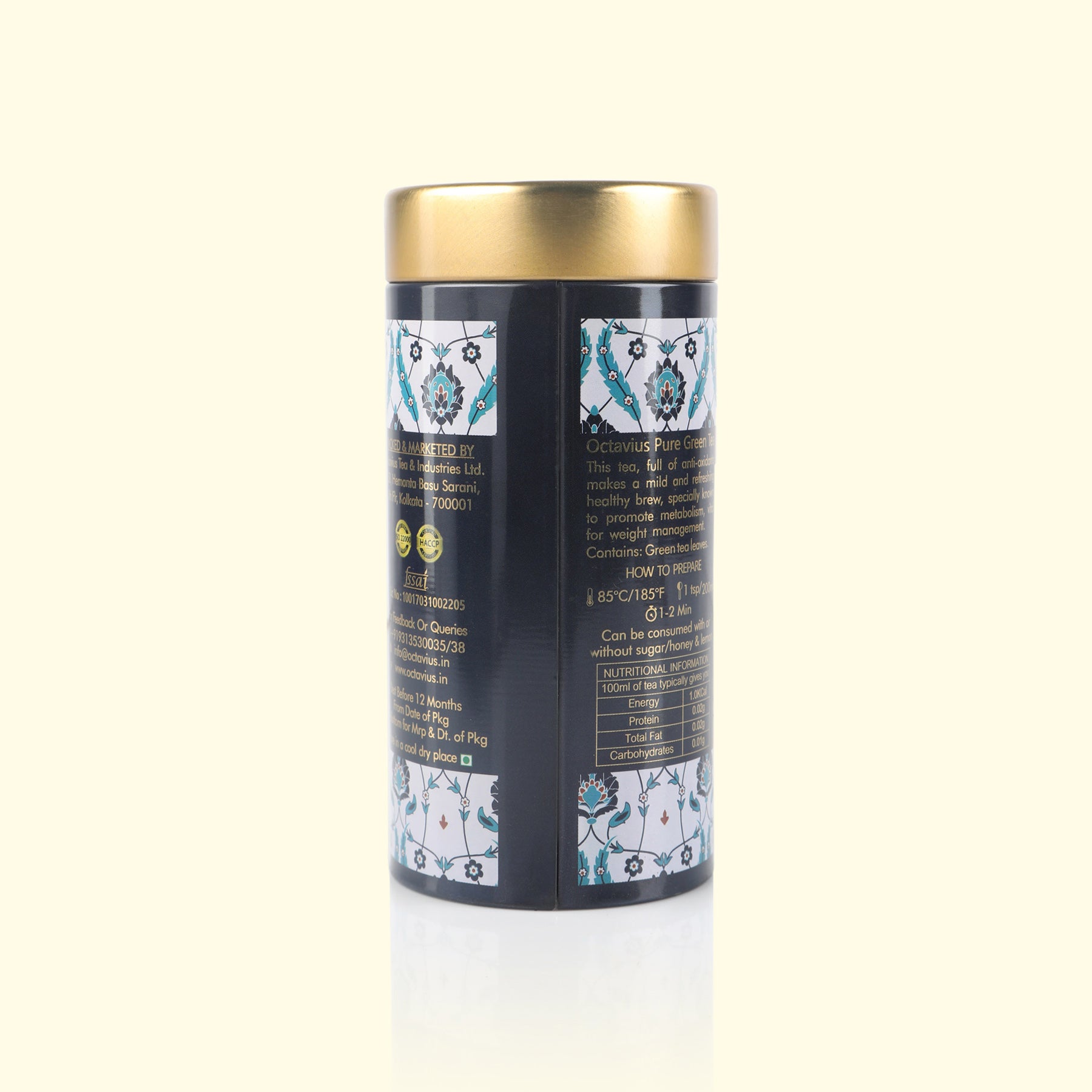 Pure Green Tea Whole Leaf - 100 Gms Tin Can