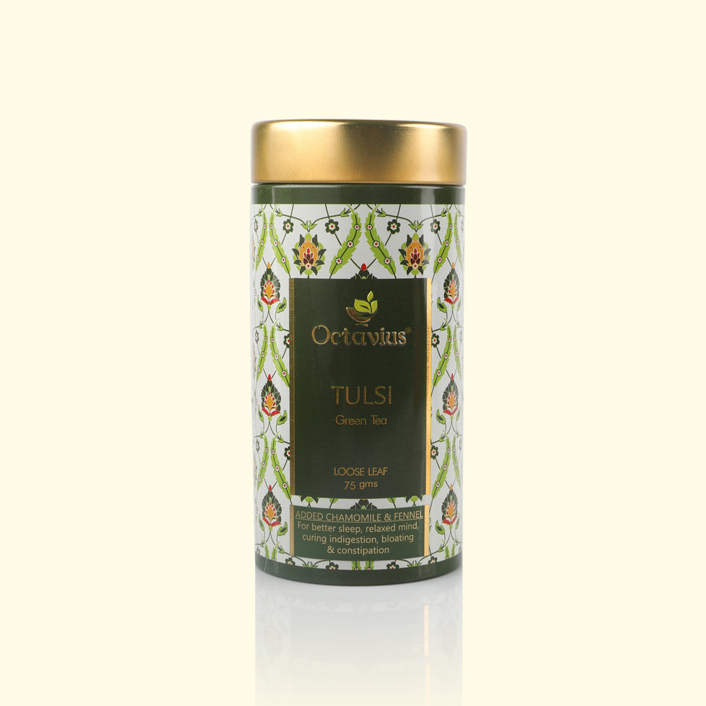 
                  
                    Load image into Gallery viewer, Tulsi Chamomile Fennel Green Tea  Loose Leaf - 75 Gms Tin Can
                  
                