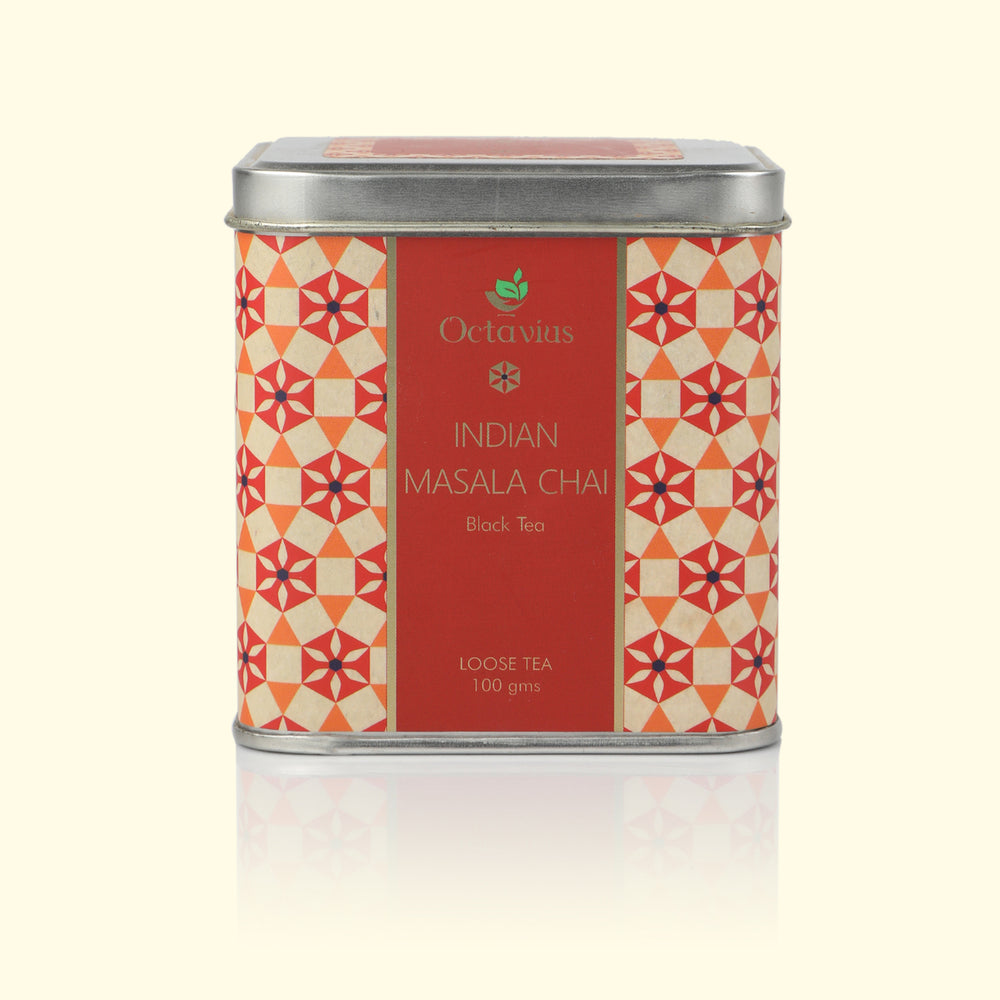 
                  
                    Load image into Gallery viewer, Indian Masala Chai Black Tea Loose Leaf - 100 Gms Square Tin
                  
                