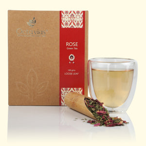 
                  
                    Load image into Gallery viewer, Rose Green Tea Loose Leaf in Kraft Box - 100 Gms
                  
                