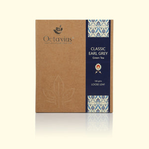 
                  
                    Load image into Gallery viewer, Classic Earl Grey Green Tea Loose Leaf in Kraft Box - 100 Gms
                  
                