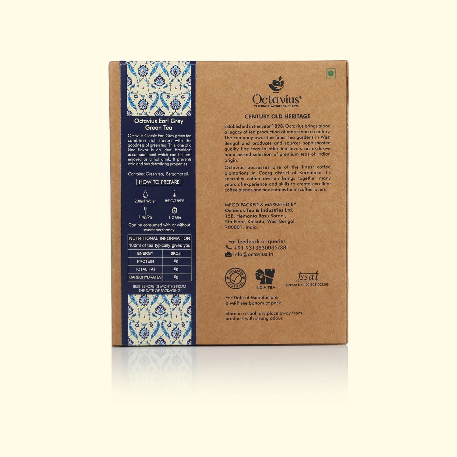 Classic Earl Grey Green Tea Loose Leaf in Kraft Box - 100 Gms