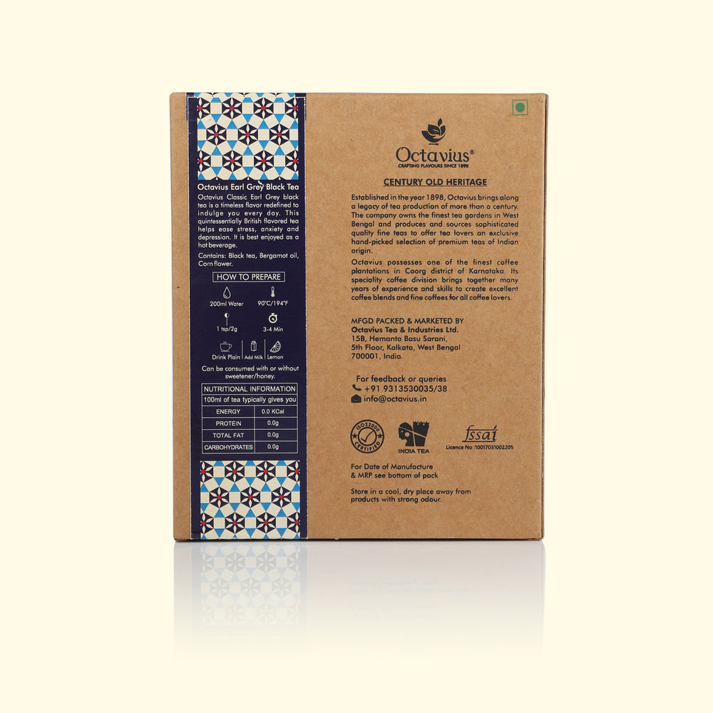 
                  
                    Load image into Gallery viewer, Classic Earl Grey Black Tea Loose Leaf in Kraft Box - 100 Gms
                  
                