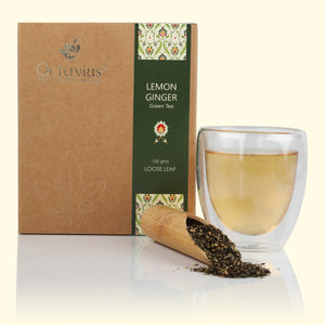 
                  
                    Load image into Gallery viewer, Ginger Lemon Classic Green Tea Loose Leaf -100 Gms
                  
                