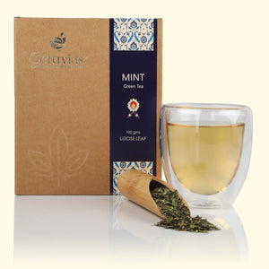 
                  
                    Load image into Gallery viewer, Mint Green Tea Loose Leaf in Kraft Box - 100 Gms
                  
                