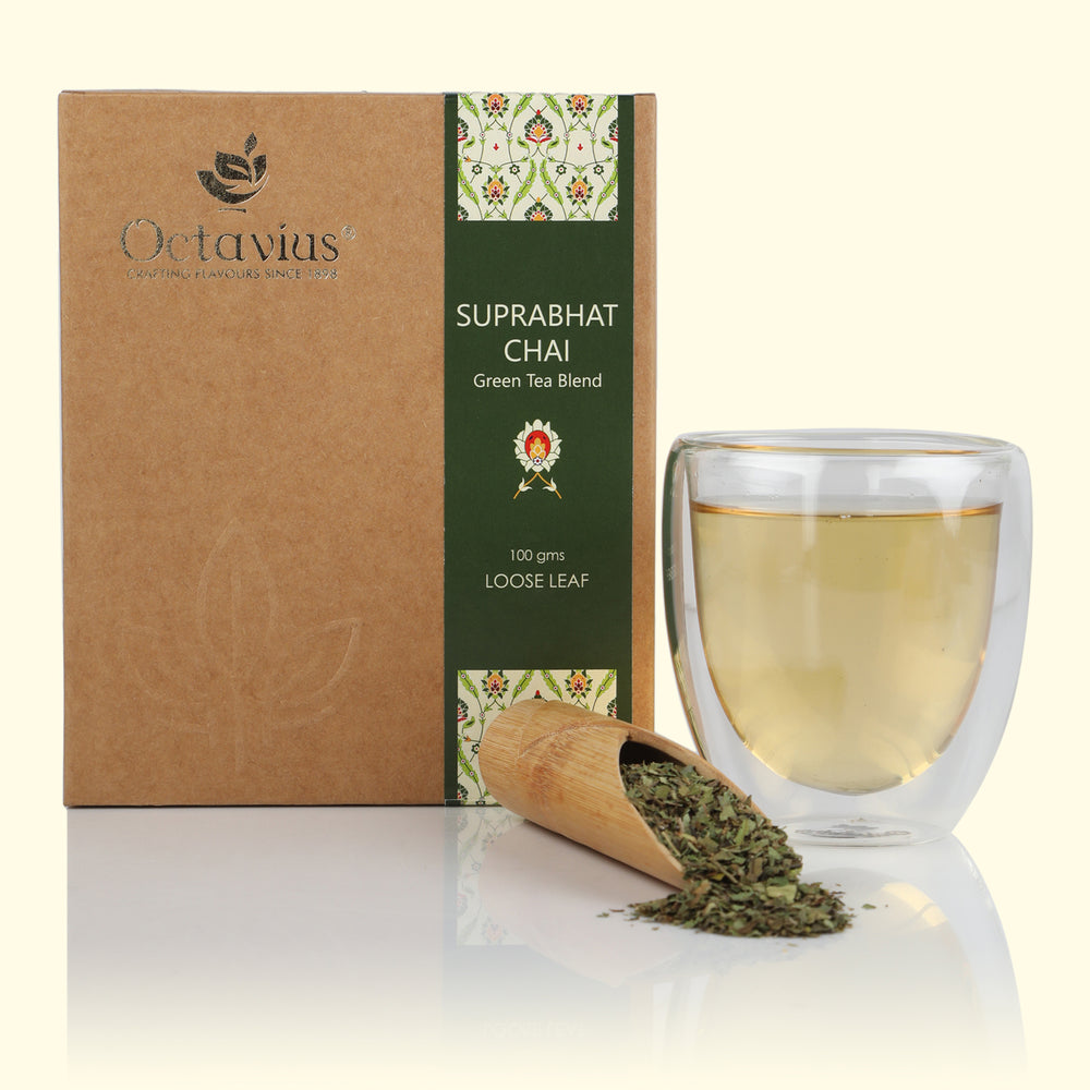 Suprabhat Chai Green Tea Loose Leaf in Kraft Box - 100 Gms