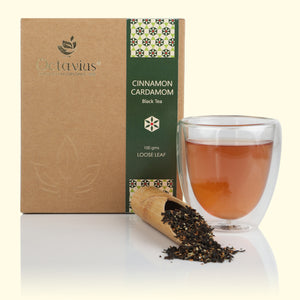 
                  
                    Load image into Gallery viewer, Cinnamon and Cardamom Black Tea Loose Leaf in Kraft Box - 100 Gms
                  
                