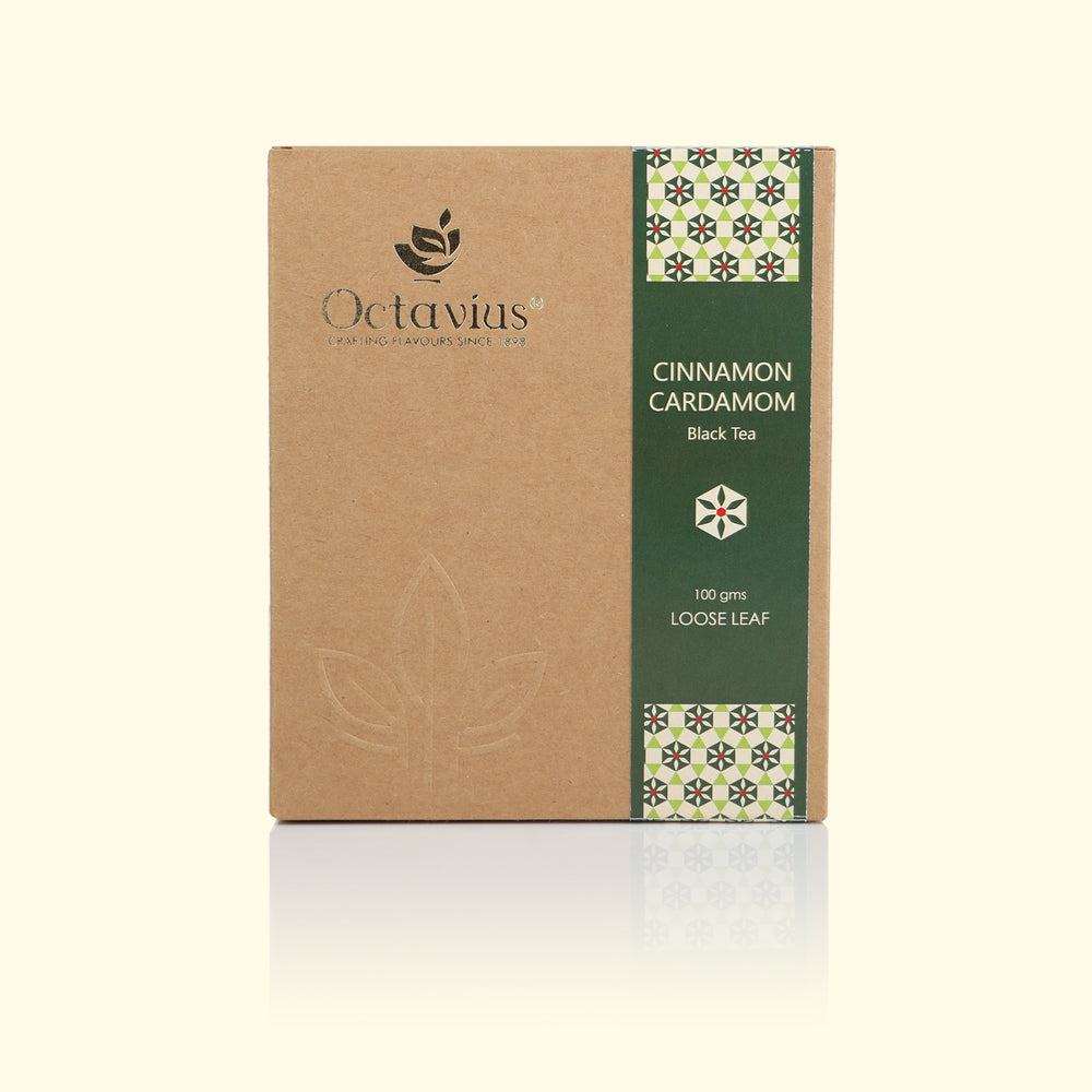 
                  
                    Load image into Gallery viewer, Cinnamon and Cardamom Black Tea Loose Leaf in Kraft Box - 100 Gms
                  
                