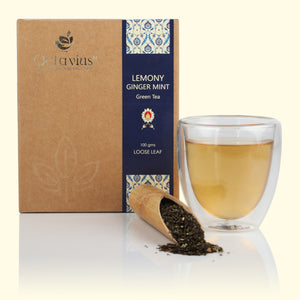 
                  
                    Load image into Gallery viewer, Lemony Ginger Mint Green tea loose leaf - 100 Gms
                  
                