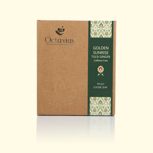 
                  
                    Load image into Gallery viewer, Golden Sunrise Tulsi Ginger Herbal Tea - 100 gms
                  
                