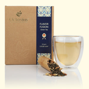 
                  
                    Load image into Gallery viewer, Flavour Fusion Green Tea Loose Leaf in Kraft Box - 100 Gms
                  
                