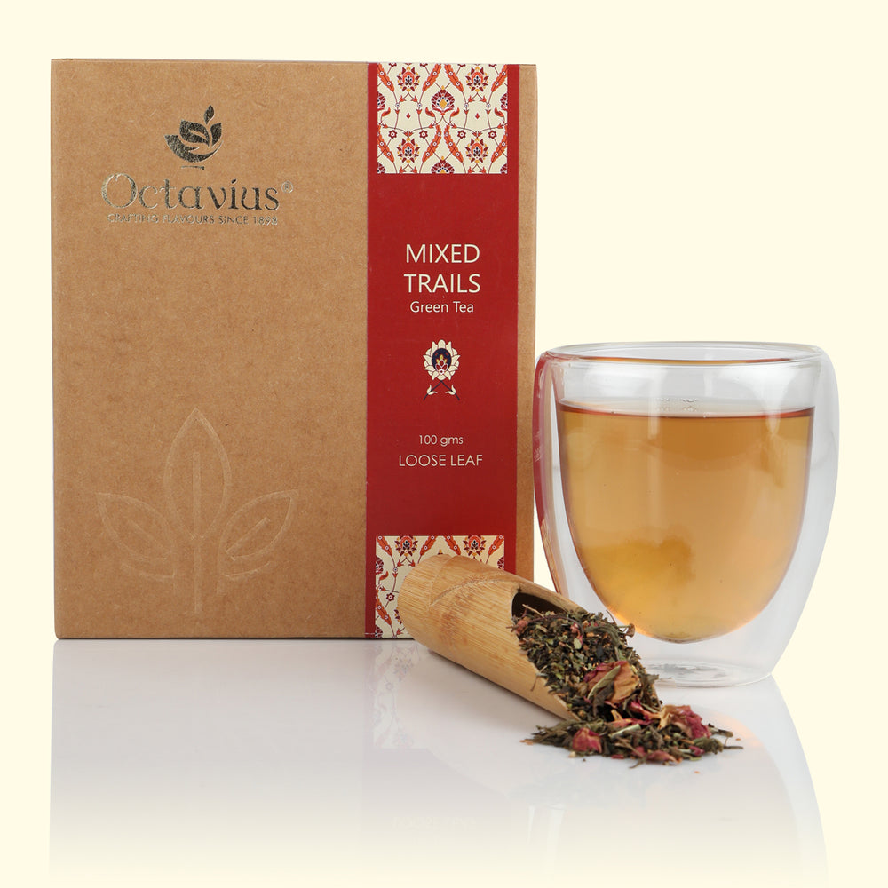 Mixed Trails Green Tea Loose Leaf in Kraft Box - 100 Gms