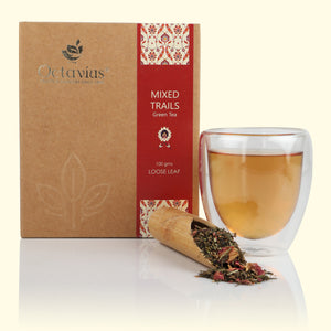 
                  
                    Load image into Gallery viewer, Mixed Trails Green Tea Loose Leaf in Kraft Box - 100 Gms
                  
                