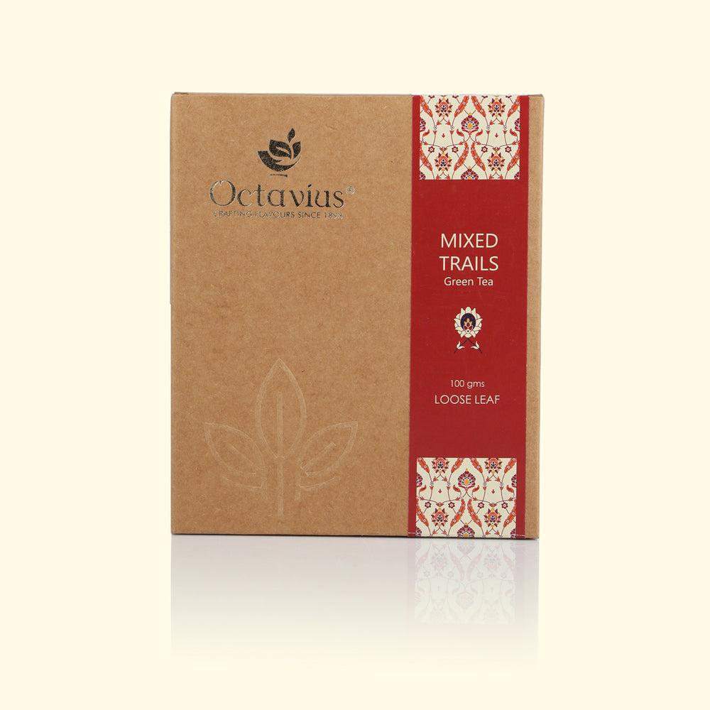 
                  
                    Load image into Gallery viewer, Mixed Trails Green Tea Loose Leaf in Kraft Box - 100 Gms
                  
                