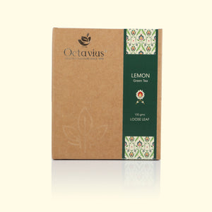 
                  
                    Load image into Gallery viewer, Lemon Green Tea Loose Leaf in Kraft Box - 100 Gms
                  
                