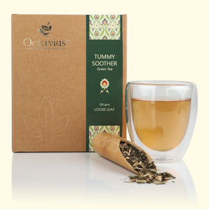 
                  
                    Load image into Gallery viewer, Tummy Soother Green Tea Loose Leaf in Kraft Box - 100 Gms
                  
                