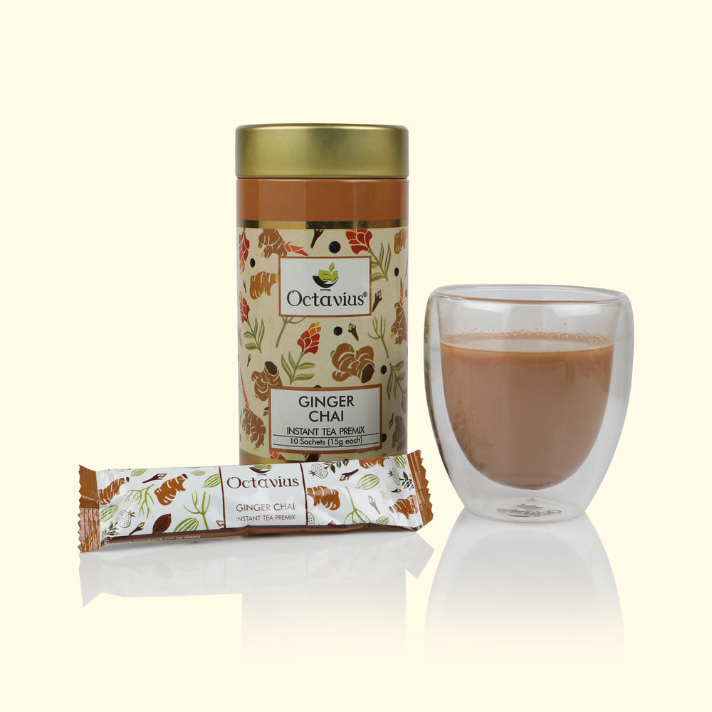 Ginger Chai Instant Premix 10 Sachets - (Tin Can)