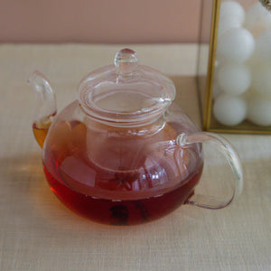 
                  
                    Load image into Gallery viewer, Round Borosilicate Glass Teapot With Glass Infuser
                  
                