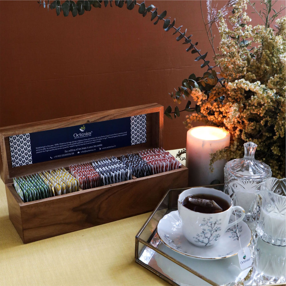Assortment of Fine Teas- 60 Teabags in Sheesham Wood Box