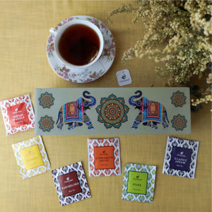 
                  
                    Load image into Gallery viewer, Assortment of Fine Teas- 60 Teabags in Elephant Print Wooden Box
                  
                