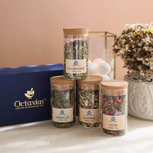 
                  
                    Load image into Gallery viewer, Tea Time Treasure-Floral Infusions (4 Assorted Loose Leaf Green Teas)
                  
                
