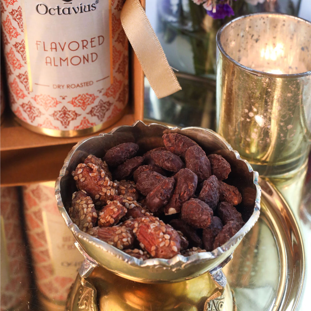 
                  
                    Load image into Gallery viewer, Gourmet Flavoured Almonds-Chocolate &amp;amp; Caramel (2 Tins)
                  
                